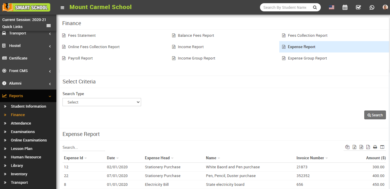Expense report image 