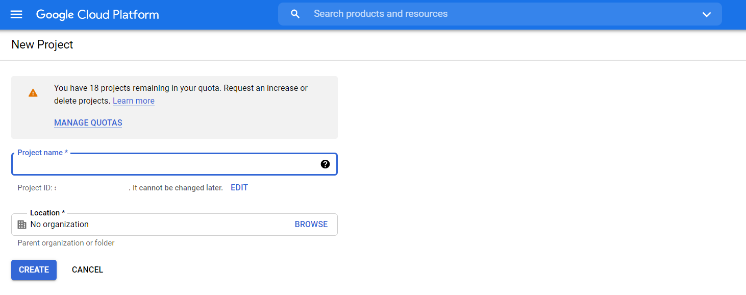 Gmeet create project