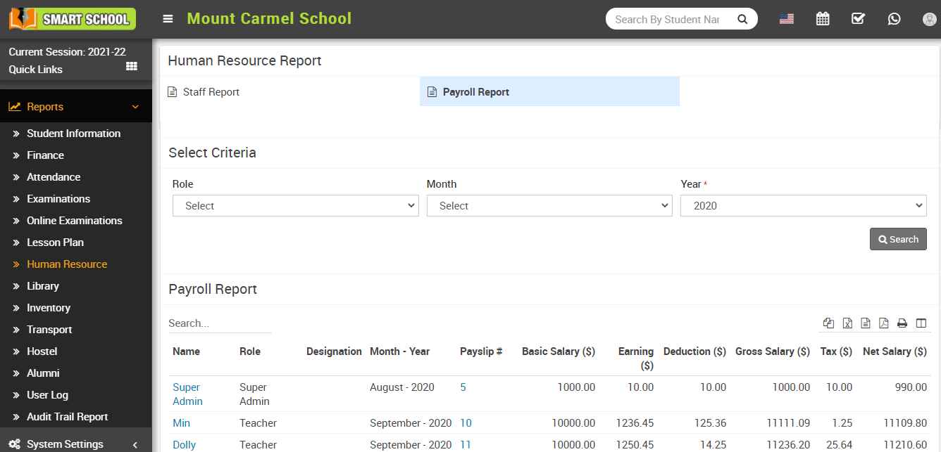 Payroll report image 