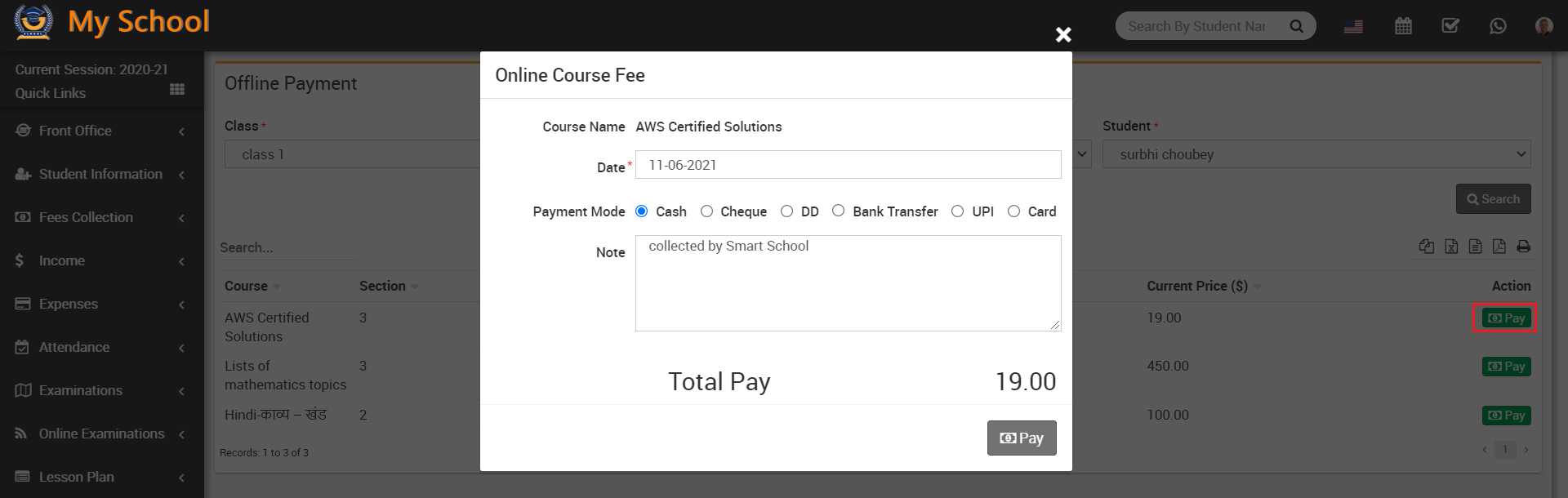 collect offline fee