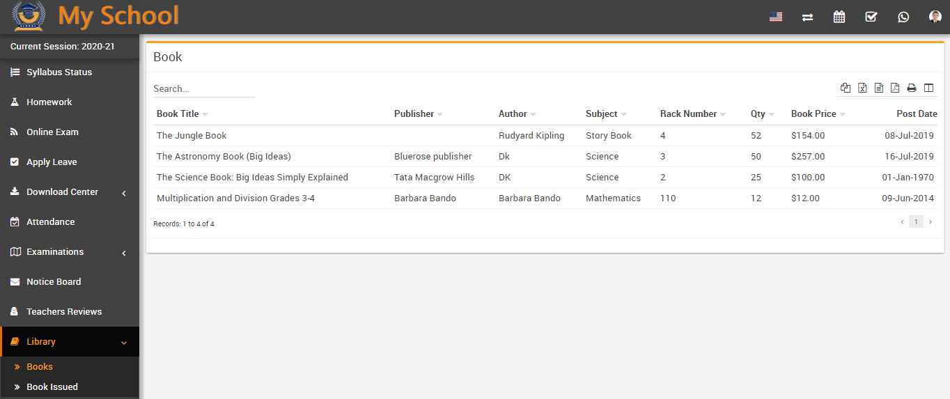 Student Book List